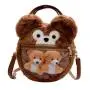 new arrival plush ita bag with clear window transparent Ita bag custom fur animal Ita bag
