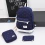 KBW541 Canvas Women Shoulder Bag Backpack College Wind Junior High School Students Schoolbag Three Sets of Travel Backpack