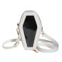 2023 Custom Gothic Design Coffin Shape Bag Clear PVC Window Vegan Leather Women Ita Crossbody Bag