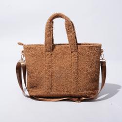 Trending Products 2022 New Arrivals Pink Brown Black Teddy Sherpa Cross Bags Women Crossbody Girls Handbags Plush Tote Bag Purse