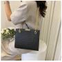 Texture Stone Popular Bag Female 2023 New Trend Western Fashion Shoulder Bag Leisure Chain Solid Color Cross-Body Bag