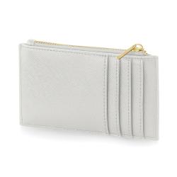 Fashion Leather Credit Card Holder Women Coin Purse Wallet Custom Saffiano Leather RFID Blocking Zipper Card Holder
