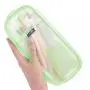 Gelory Zipper Pencil Case Stationary Organizer Makeup Bag Simple Custom Transparent Mesh Pencil Pouch for travel office