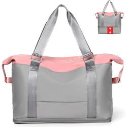Gym Workout Overnight Tote Bag with Wet Pocket Custom Logo Expandable Sports Weekender Travel Duffel Bag