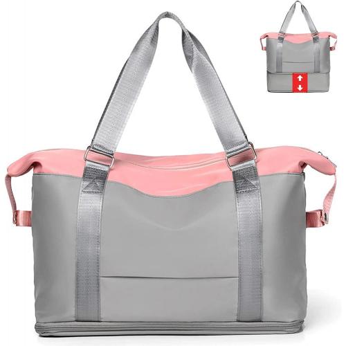 Gym Workout Overnight Tote Bag with Wet Pocket Custom Logo Expandable Sports Weekender Travel Duffel Bag
