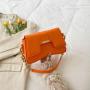 2024 New Small Square Diamond Lattice Bag Pu Solid Zipper Fashion Single Shoulder Messenger Bag With Chain Ladies Handbag
