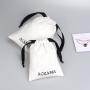 Custom Logo Printing White Cotton Linen Dust Bag For Gift Packaging Drawstring Cosmetic Cotton Makeup Pouch