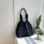 Customizable logo fashion casual women's handbag creative drawstring folding women's shoulder bag large capacity nylon tote bag