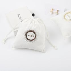 Reusable Luxury Microfiber Suede Drawstring Dust Jewelry Packing Perfume Bag Gold Stamping Small Cosmetic Bag