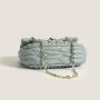 2024 Custom Wrinkle Leather Crossbody Bag Purse For Women With Metal Diamond Chain
