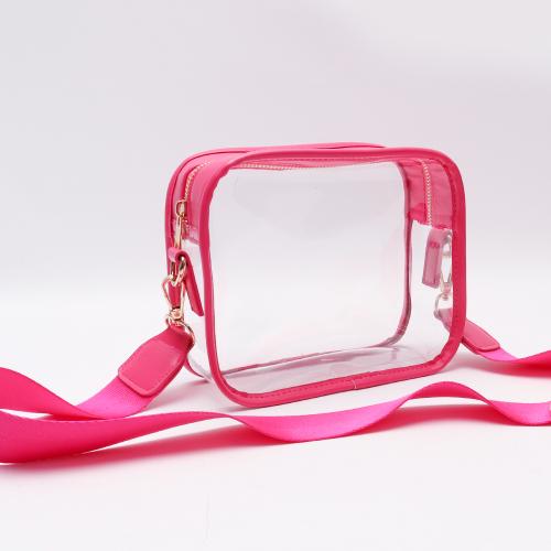 Aesthetic Cute Female Stock Multi Colors Low MOQ Outdoor Waterproof Pu Leather Toiletry Makeup Cross Side Sling Bag
