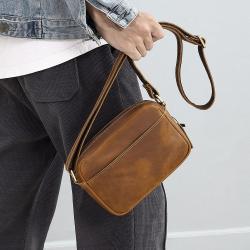 Crazy Horse Leather Single Shoulder Leather Premium Men's Bag
