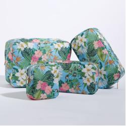 Keymay Bag Best Seller Printing Waterproof Nylon Makeup Bag Lady Travel Cosmetic Bag With Zipper Coin Purse Pouch