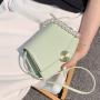 2022 New Fashion Lady Designer Bag Pearl- String Handle  Solid Color PU Leather Flap Cross Body Bag  Unique Style Small Handbag