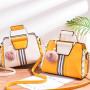 ZR282 2023 New Fashion European and American Matching Contrast PU Large Capacity Women's Bag Shoulder Bag