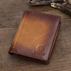 XL294 Men's Genuine Leather Short Wallet Soft Comfortable Purse Gift Packaging Box Card Holders Accept Customized Logo