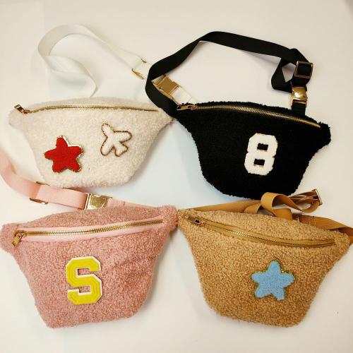 Winter Teddy Fanny Pack Girls Crossbody Bag Woman Chest Belt Bag Waist Pack Pink Black Sherpa Adjustable Strap Waist Bags