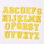 Stock Yellow New Self Adhesive 3M Backing Multi Color Chenille Letter DIY Gift Clothing Bag Patches Custom Embroidery Alphabet