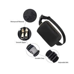 Custom Logo Travel Sport  Walking Mobile Phone Multi-function Fitness Fanny Packs Black Nylon Belt Bag Men Waist Bag
