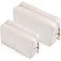 Gelory Minimalism Makeup Pouch Travel Toiletry Bag Daily Use PU Leather Cosmetic Bag for Women