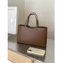 Simple and fashionable niche tote bag Rectangular smooth pu leather handbag Classic solid color hand bag for women