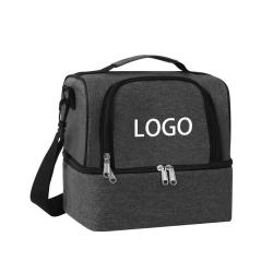 BSCI factory customized logo printed promotional business lunch storage bag two layers insulated cooler bag