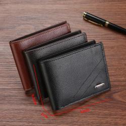 Men's Multi-Card Business Short Wallet New Fashionable Design Factory Direct Supply Waterproof Open Closure in Stock Wholesale
