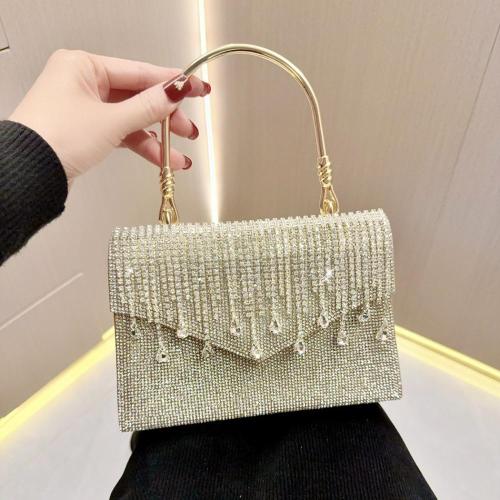 Luxury crystal tassel party clutch bag purses women's wedding dress rhinestone clutch bag evening bags dinner clutch handbags