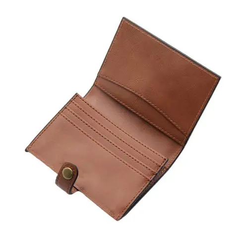 Slim credit card holder bifold wallet custom high quality genuine leather minimalist wallet for men