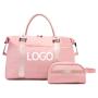 Custom  Foldable Carry On Tote Overnight Weekender Bag with Toiletry Bag Travel Gym Duffel Bag for Women