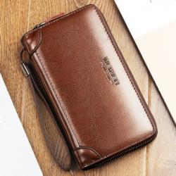 Vintage Cartera De Hombre Pu Leather Carteras Mujer Zipper Long Men Card Holder Wallet CY108