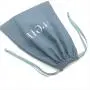 Custom Logo Printing Blue Cotton Linen Gift Packaging Dust Pouch Organic Shoe Handbag Clothes Packaging Cotton Shopping Bag