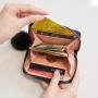 New Product Women's Coin Purse 2024 New Diamond Embroidery Pu Leather with Fur Ball Wallet Small Card Case Casual Small Bag