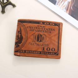 Fashion New Design US Dollar Print Business Card Holder Case Mens Wallet Slim PU Leather Purse for Travel