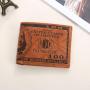 Fashion New Design US Dollar Print Business Card Holder Case Mens Wallet Slim PU Leather Purse for Travel
