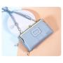 HR590 Women's Wallet With Long Zipper Buckle PU Leather Girls' Handheld Money Clip Wallet Ladies Card Holder Gift Phone Purse