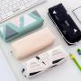 Classic School Student Large Capacity Zipper Pencil Bag Pouch Stationery Supplies Canvas Geometry Pattern Pencil Bag