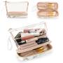 Gelory Wholesale Custom Logo Design Double Layer Cosmetic Bag Travel Portable Makeup Organizer Pouch Bag