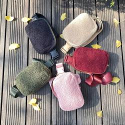 Boys Girls Warm Sherpa Chest Bumbag Winter Fluffy Teddy Travel Waist Belt Bag 7 Colors Square Fanny Bag Unisex Sherpa Waist Pack