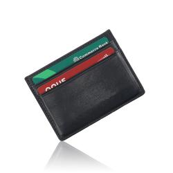 Custom Business Minimalist Leather ID Card Holder Ultra Slim RFID ID Card Holder Leather Wallet
