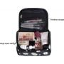 Gelory Travel Pu Leather Custom Waterproof Large Makeup Storage Organizer Toiletry Bag Cosmetic Bags With Zipper