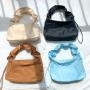Wholesale New Drawstring Pleated Women'S Handbag Fashion Blue Women'S Shoulder Bag Soft Hand Nylon Bag