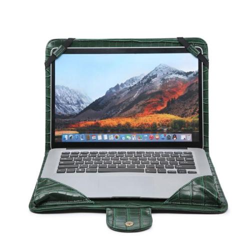 OEM ODM Custom Logo New Arrival Ostrich Snake Crocodile Print Pattern Leather Protective Simple Laptop Sleeve Bag Case Factory