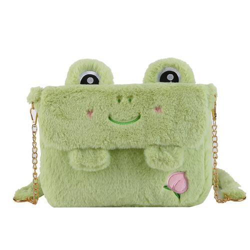 2022 Custom Fashion Cute Cartoon Sling Shoulder Bag Plush Frog Crossbody Bags for Girls