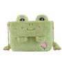 2022 Custom Fashion Cute Cartoon Sling Shoulder Bag Plush Frog Crossbody Bags for Girls