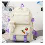 SC002 Fashion Pink Travel School Bag for Women Girls Student Canvas School Bag Set Cute College 5 pcs Backpack Sets