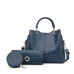 New Vintage Fashion Crocodile Pattern Three Piece Set Mother Bag