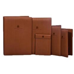 Custom size A4 A5 A6 PU Leather Menu Folder Guest Check Presenter For Hotel Bar Salon KTV Restaurant
