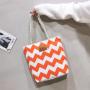 Trendy Shoulder Bags Wavy Striped Casual Plaid Canvas One Shoulder Shopping Tote Bag Shoulder Hand Bag Women