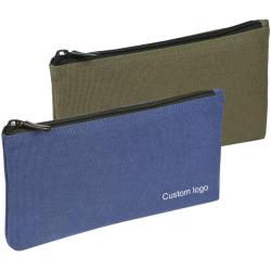 Gelory Blue Army Green Women'S Small Makeup Pouch Zipper Stationery Bag Pencil Case Pouch